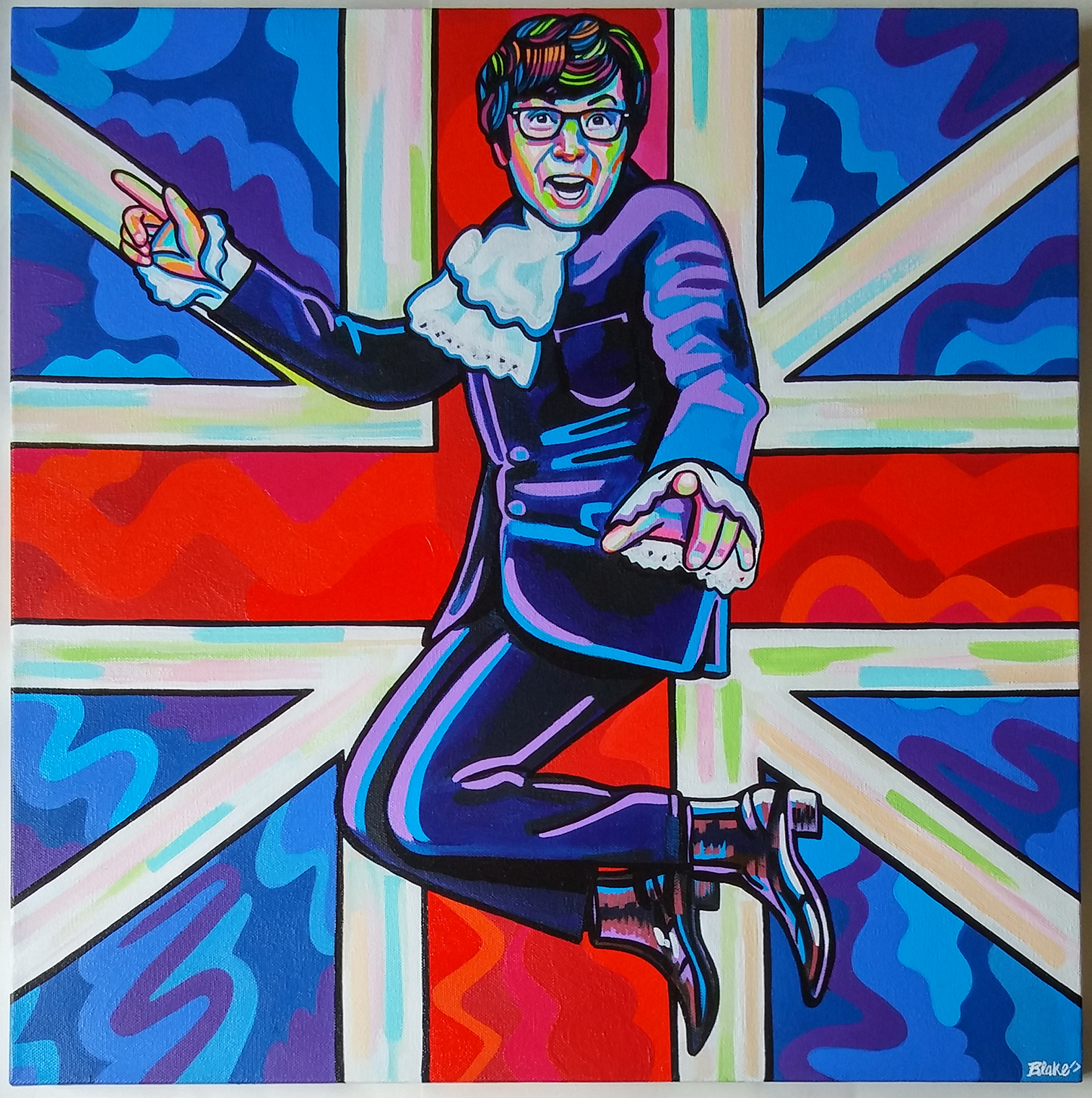 "Austin Powers" 20" x 20" acrylic on canvas completed January 2017