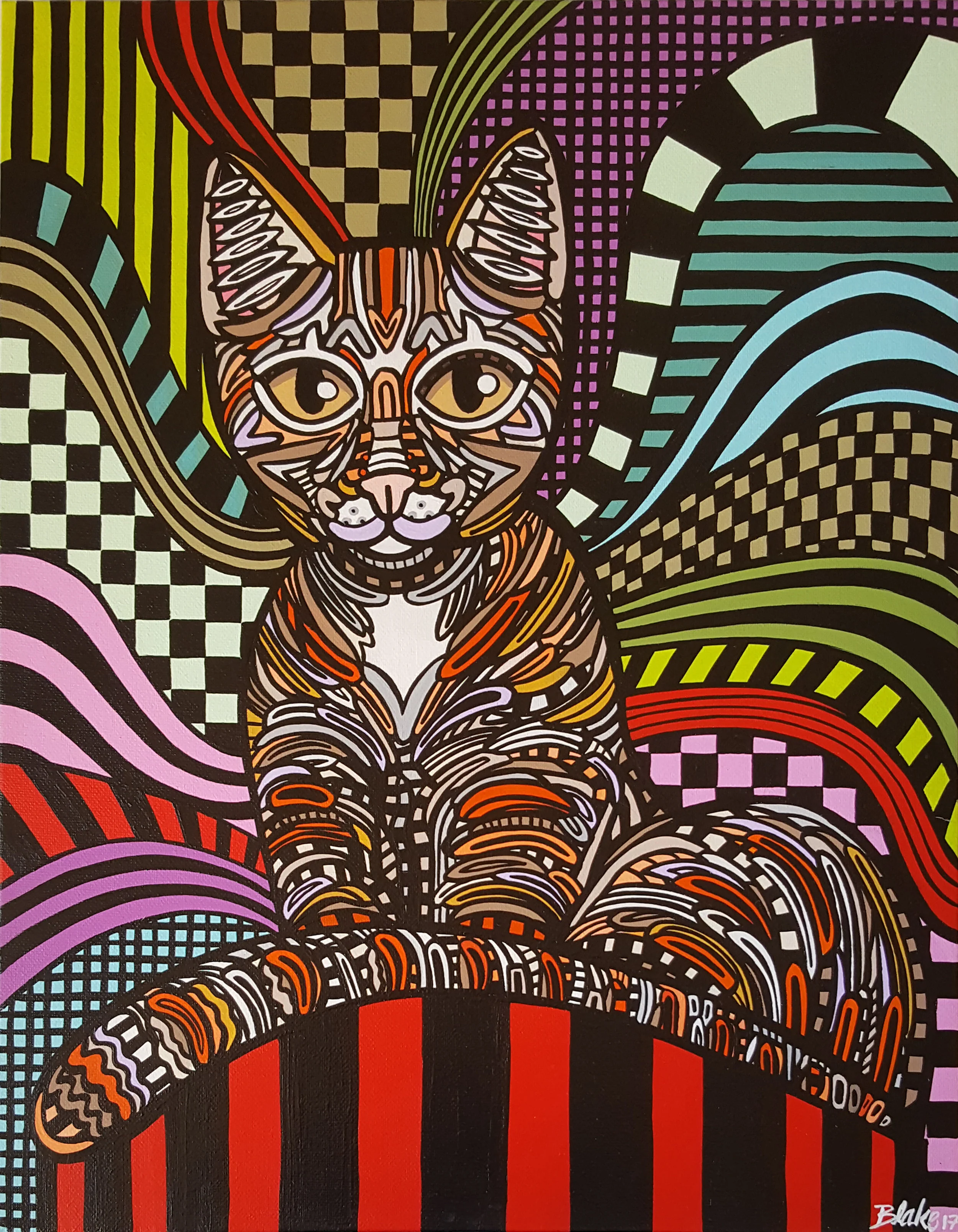 "Tobias and His Tail" 14" x 18" acrylic on canvas 2017