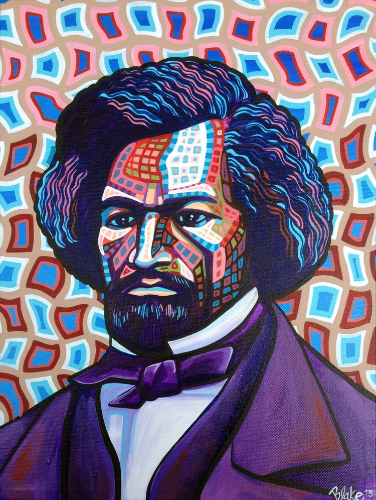 "Frederick Douglass" / 12" x 16" / acrylic on canvas / 2013 (The original portrait is part of my Social Visionaries Re-Imagined series.)