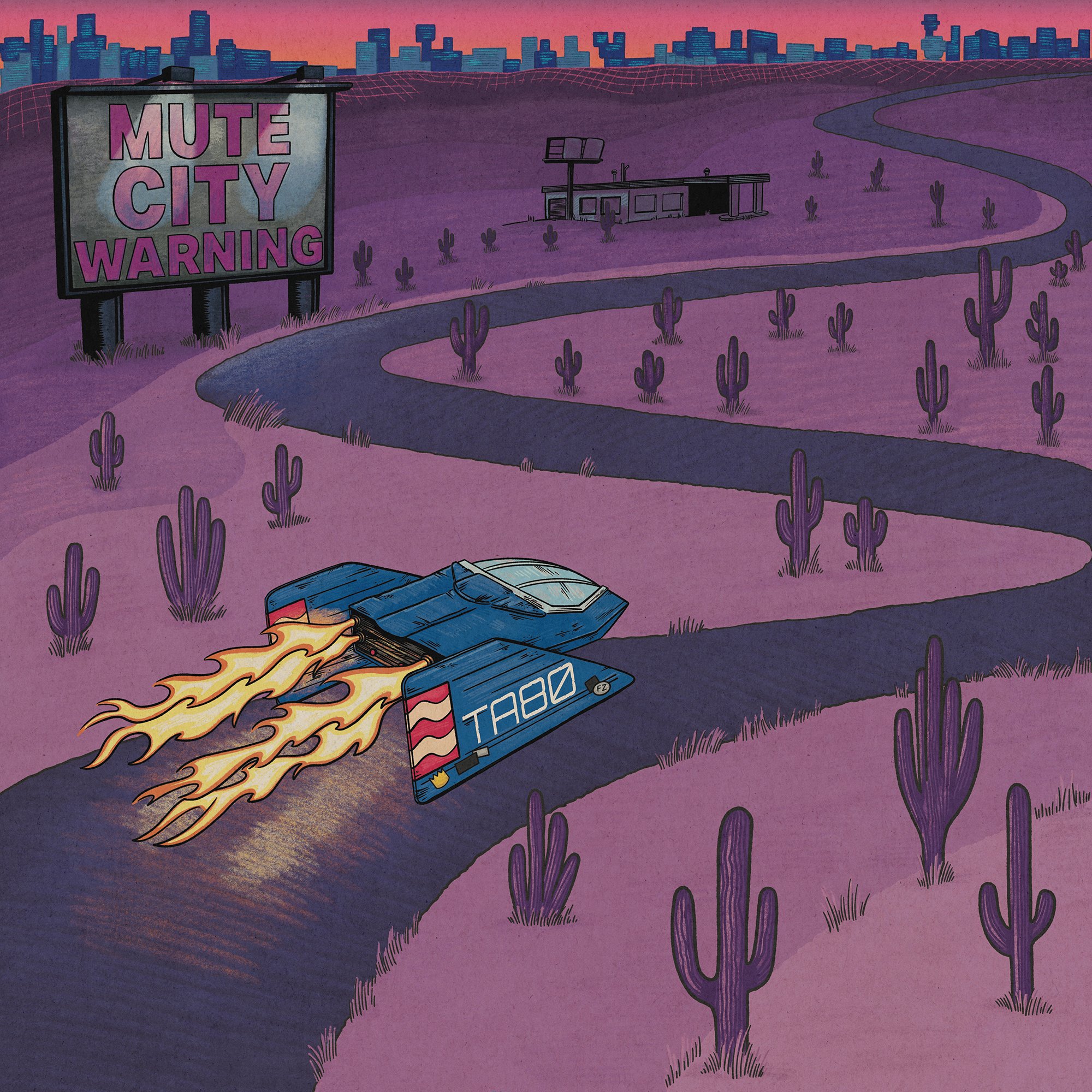 The Final Mute City Warning album cover, as it will be used as the vinyl LP cover and the CD cover