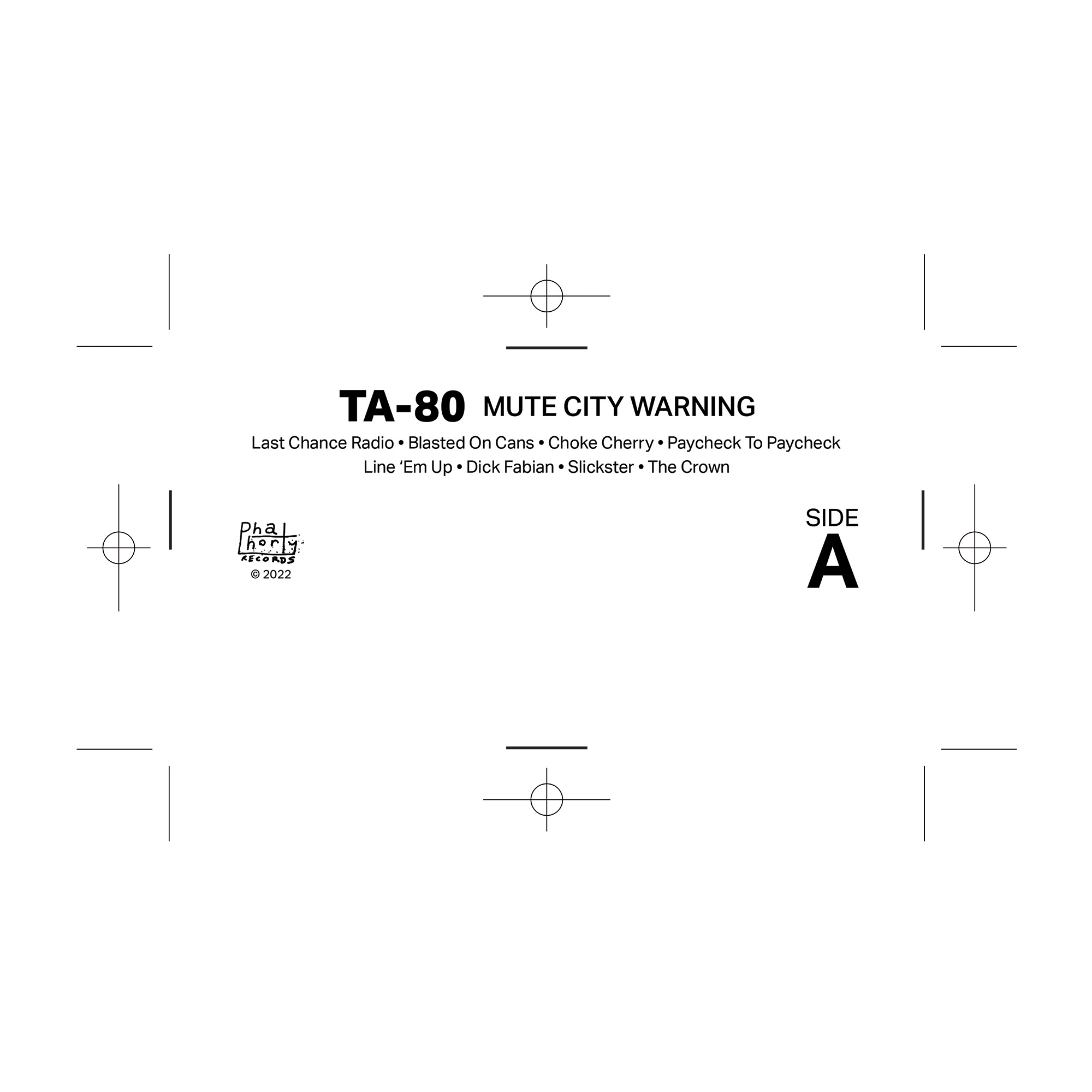 The cassette tape typography designed for side A