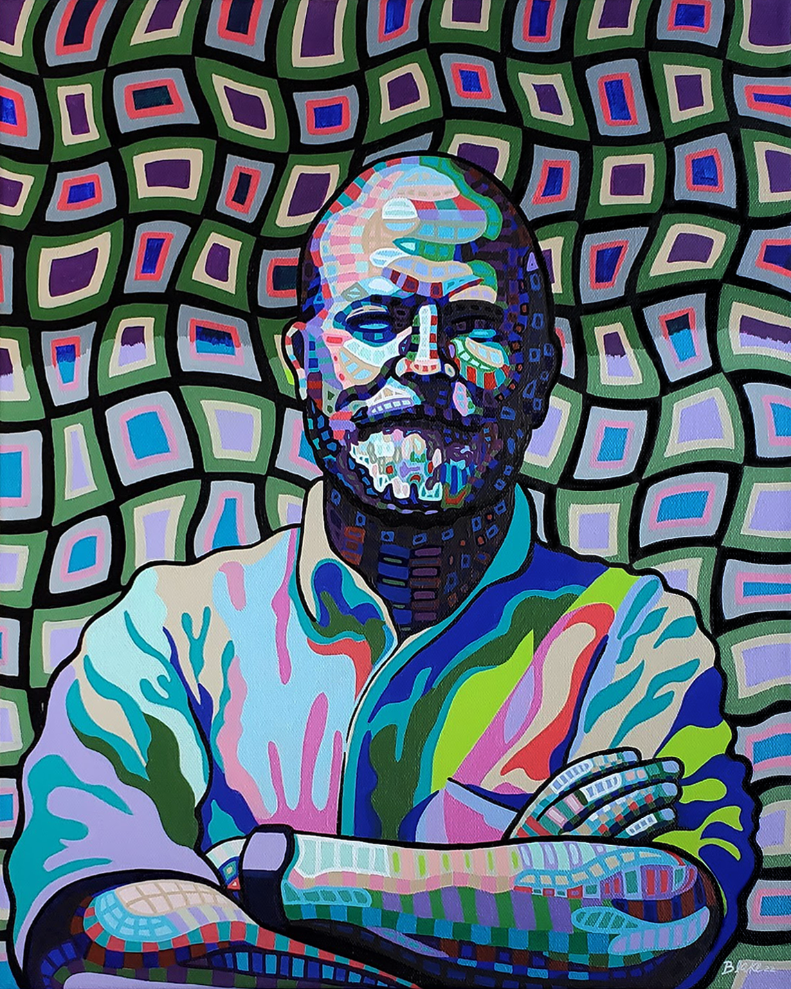 “David Kwasigroh” 16” x 20” acrylic on canvas 2022