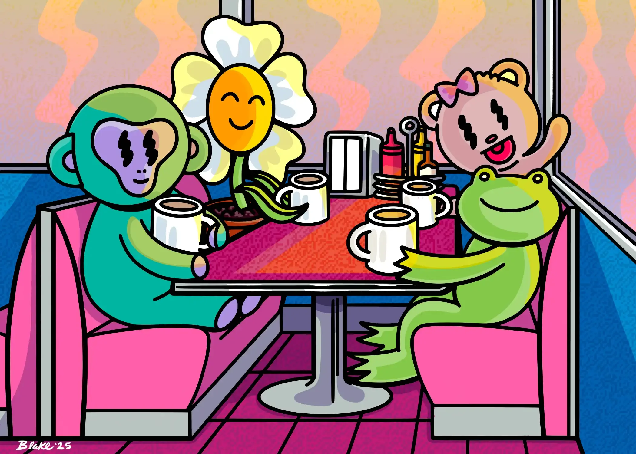 “Diner Friends" art print March 2025