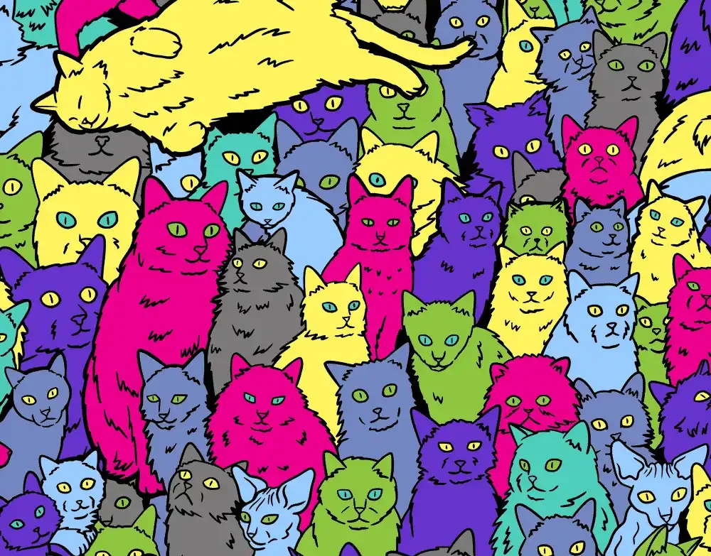 Cat Maximalist Repeat Pattern Example Section May 2025
