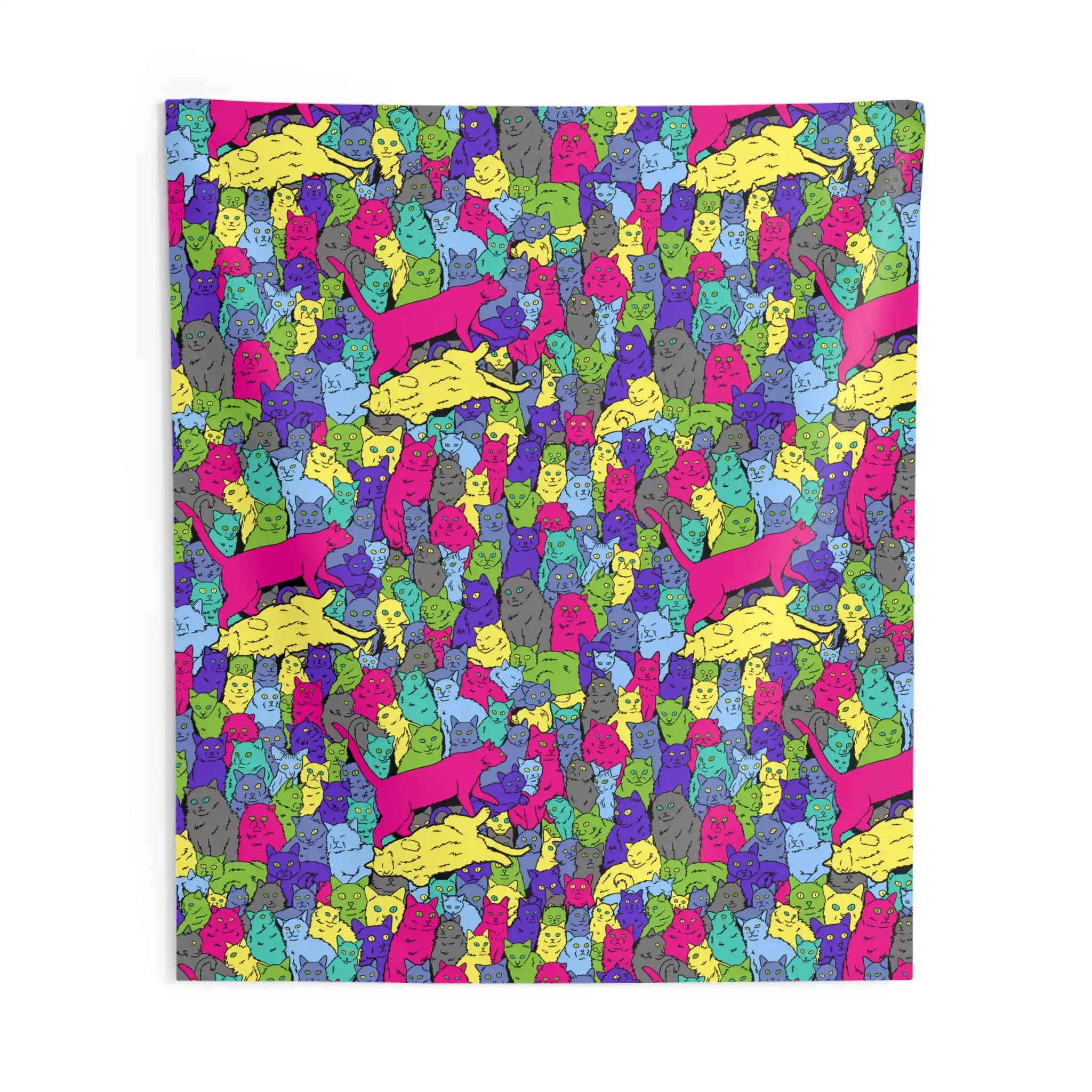 Cat Maximalist Repeat Pattern Tapestry Mockup May 2025