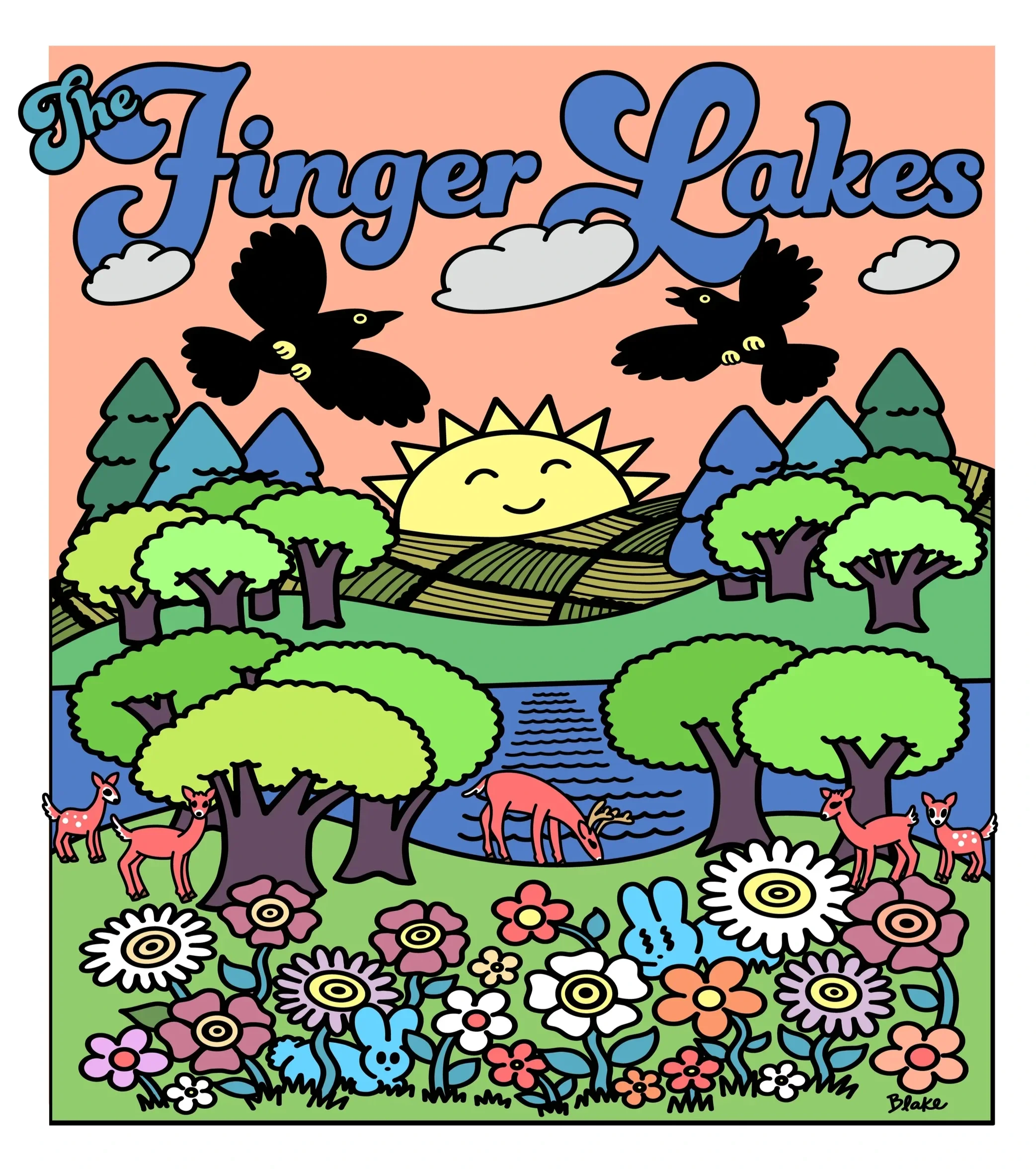 “The Finger Lakes" art print July 2025