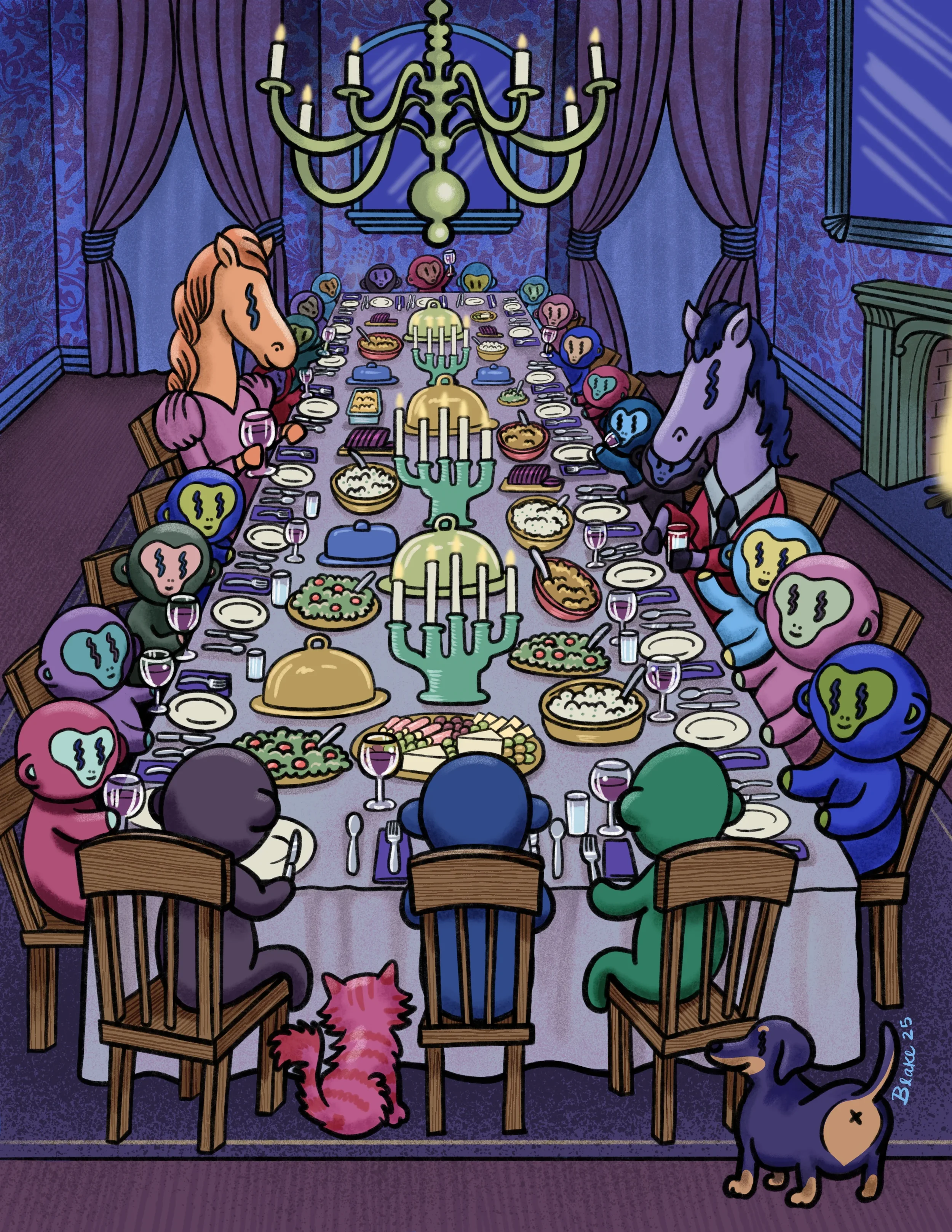  “Monkey Banquet”  December 2025  Patreon  Illustration 