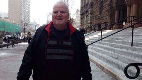 Brunton leaving Old City Courthouse in Toronto (pic via CTV)