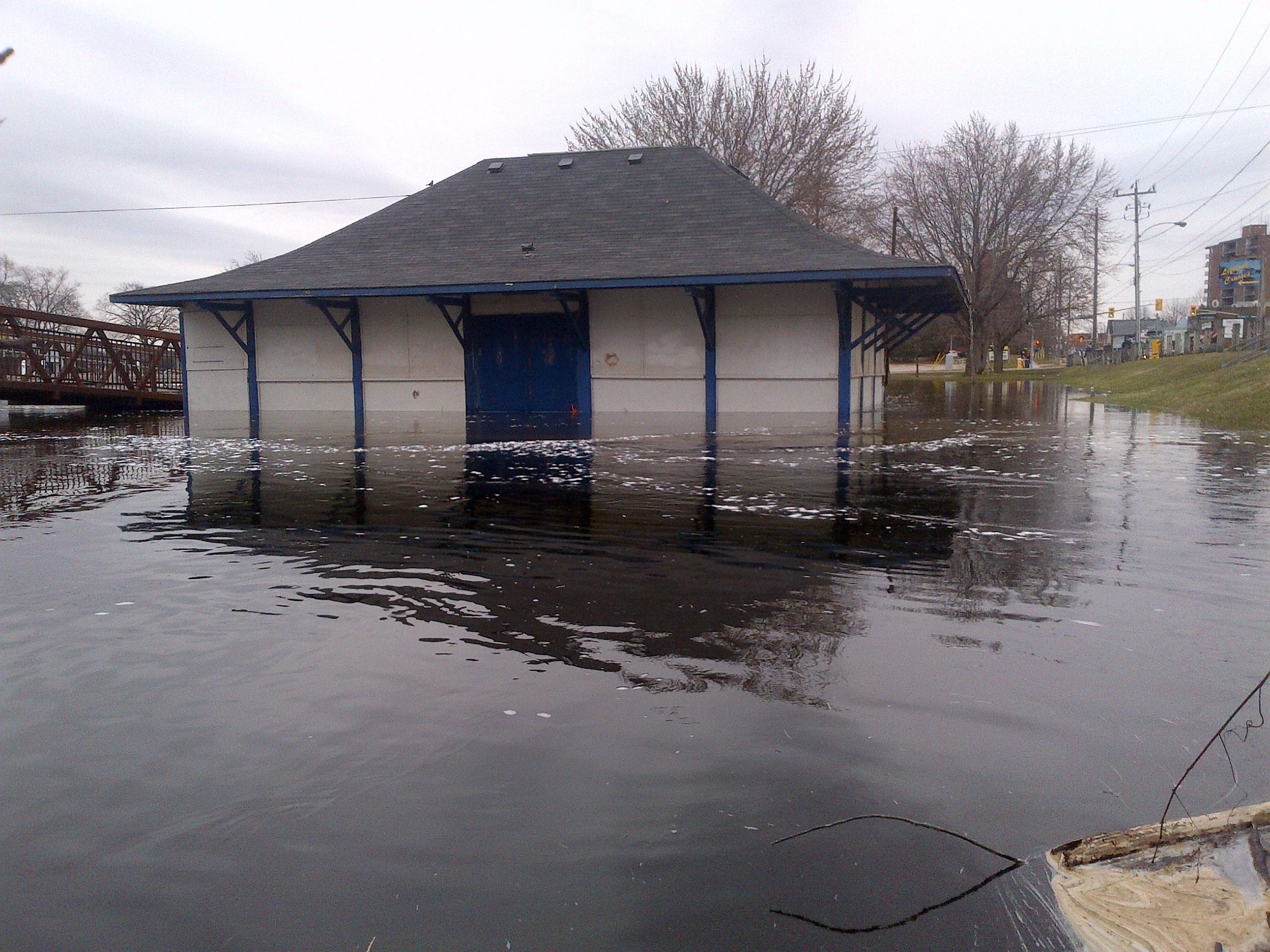 Little Lake building under water