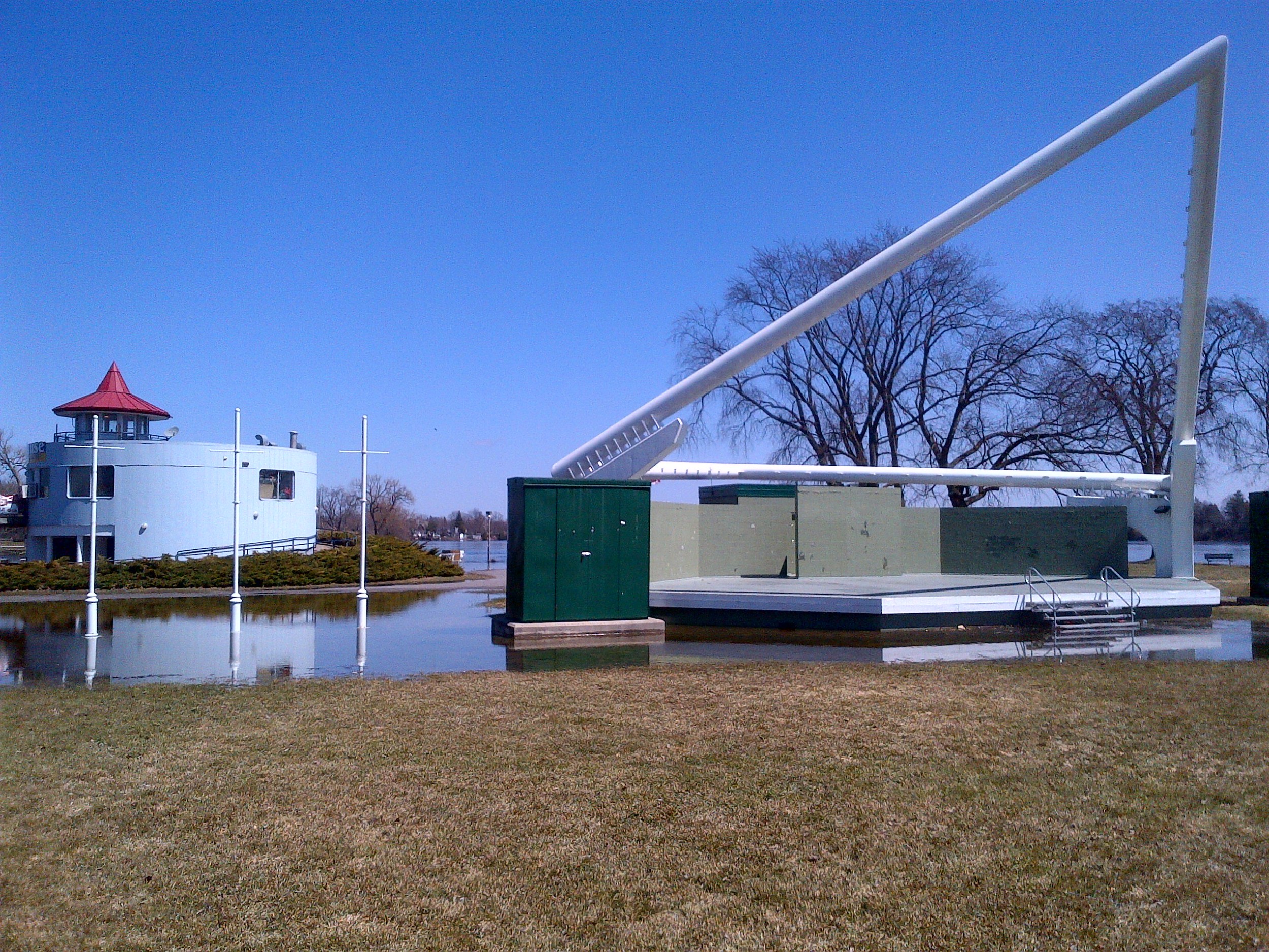 Water under Crary Park stage