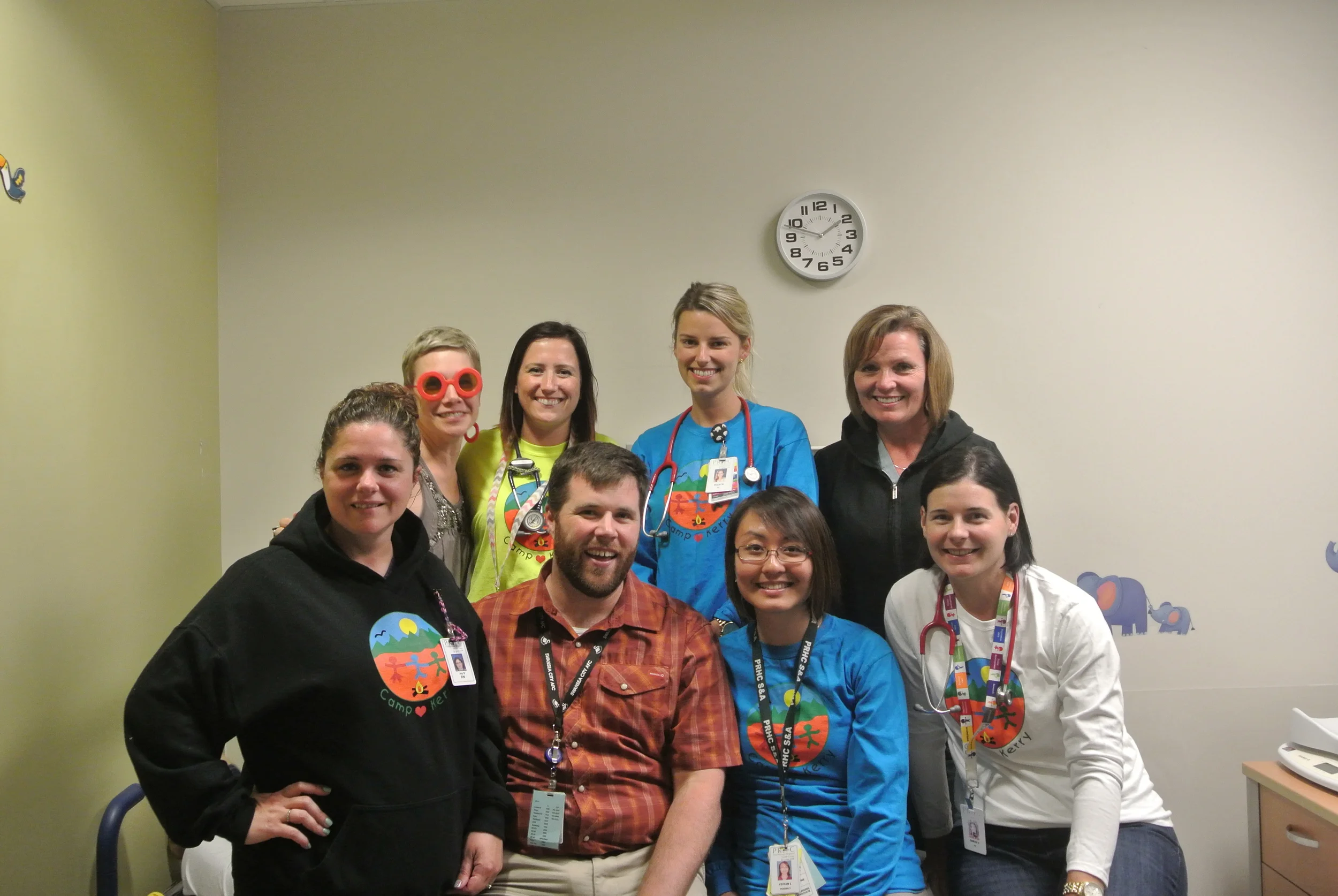 Just a few of the Peterborough people running for Camp Kerry team (photo taken at PRHC)