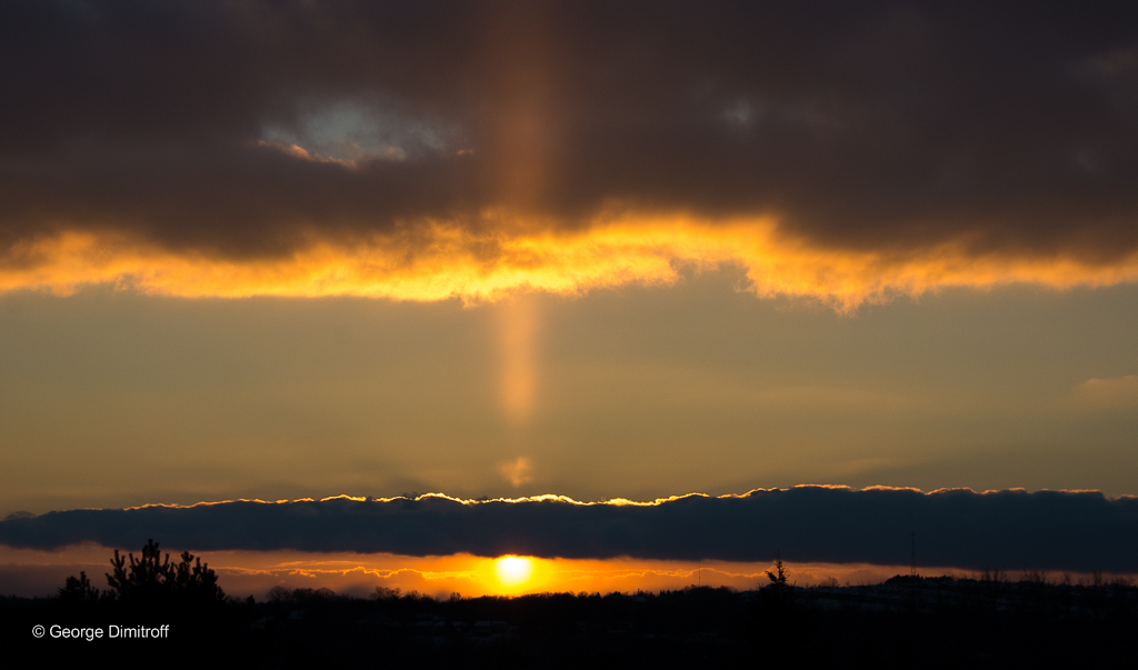Here Is A Stunning Sun Pillar Sunset Over Peterborough