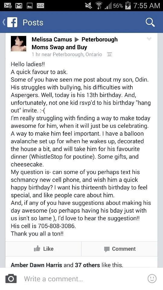 Birthday Text For Him No One Rsvp-Ed For This 13-Year-Old's Birthday So Let's Make Him Feel Loved  — Ptbocanada
