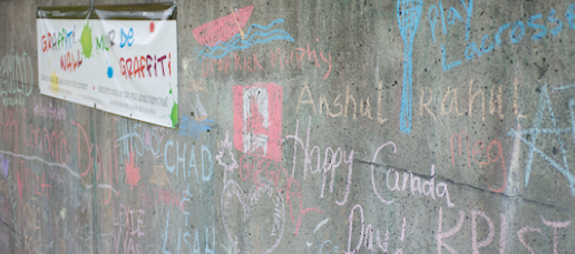 People From All Over Are Signing The Graffiti Wall Next To The Lift Lock