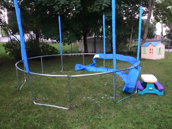 Look At What's Left Of A Family's Backyard Trampoline They Just Bought