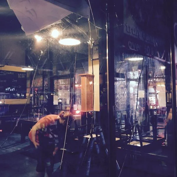 Photo by owner Peggy Shaughnessy of the damage