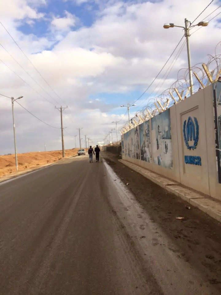 Outside Zaatari refugee camp