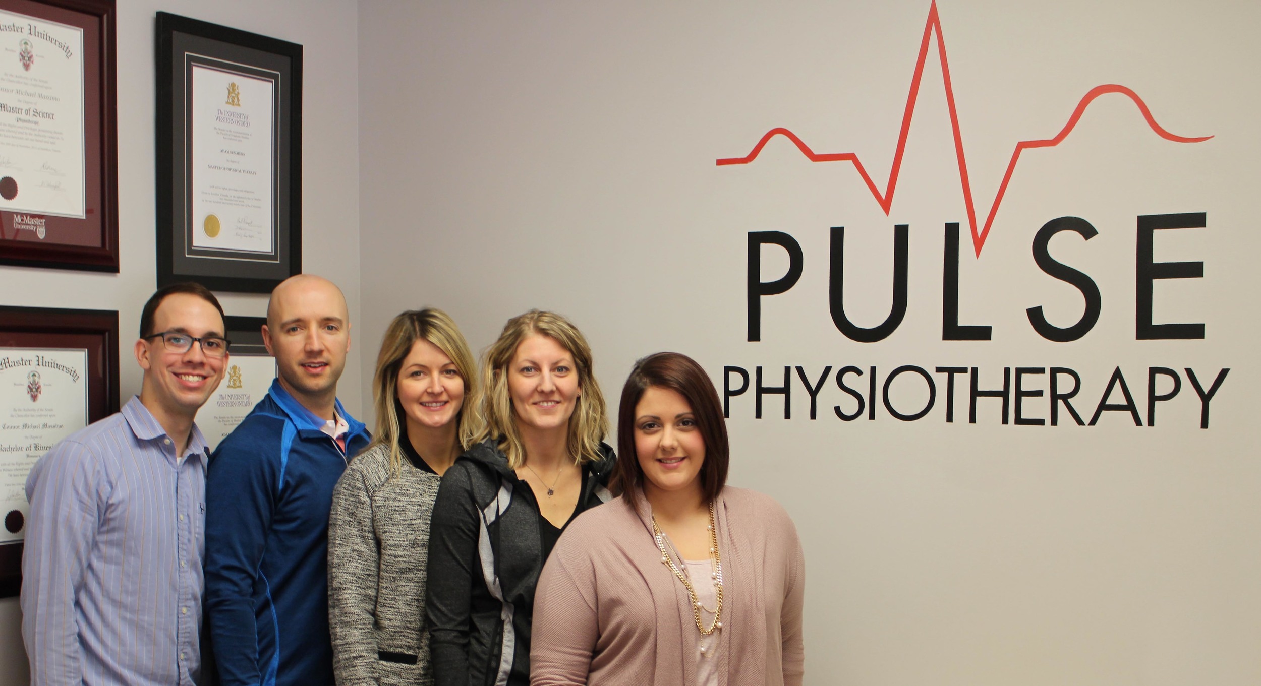 The Pulse Physio "Dream" Team (from left): Connor Massimo, Adam Summers, Nicole Campbell-Leveck, Brandyn Fox, Meghan Grills