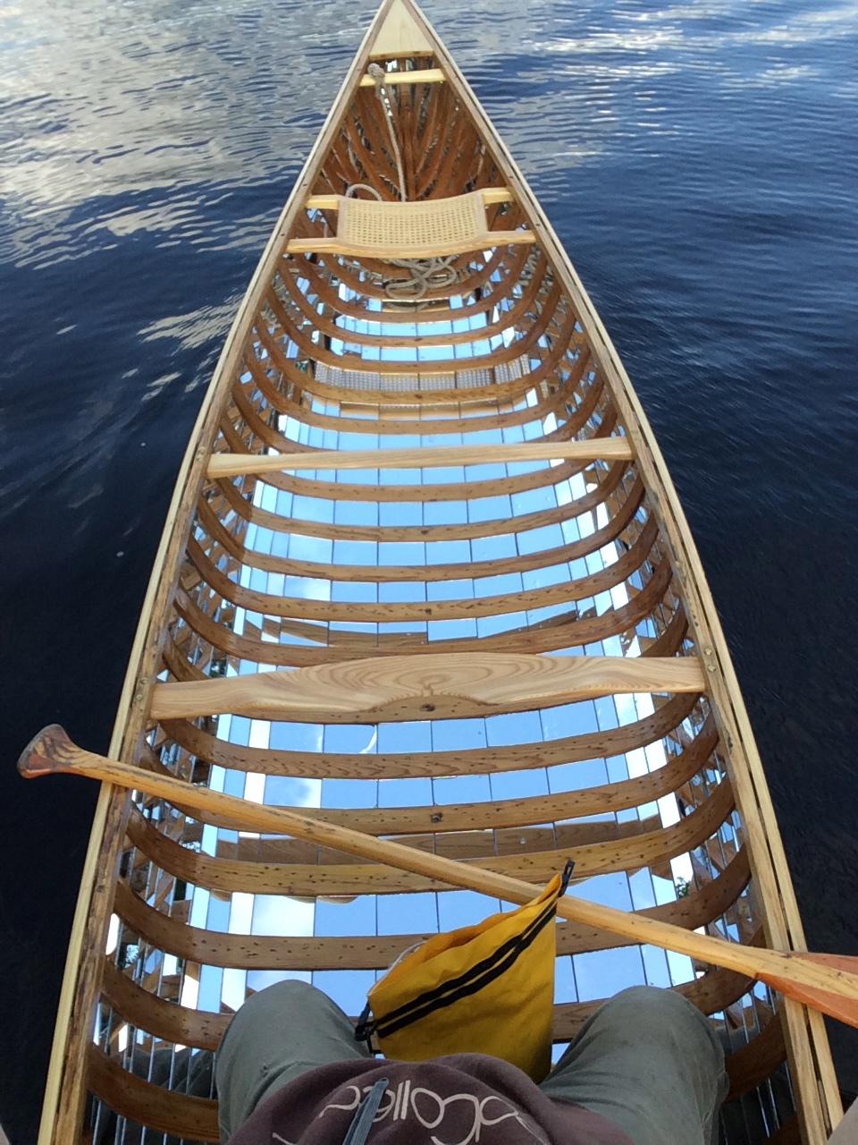 Mirrored glass in inside of canoe (photo ©Brad Copping via Canoe Museum )