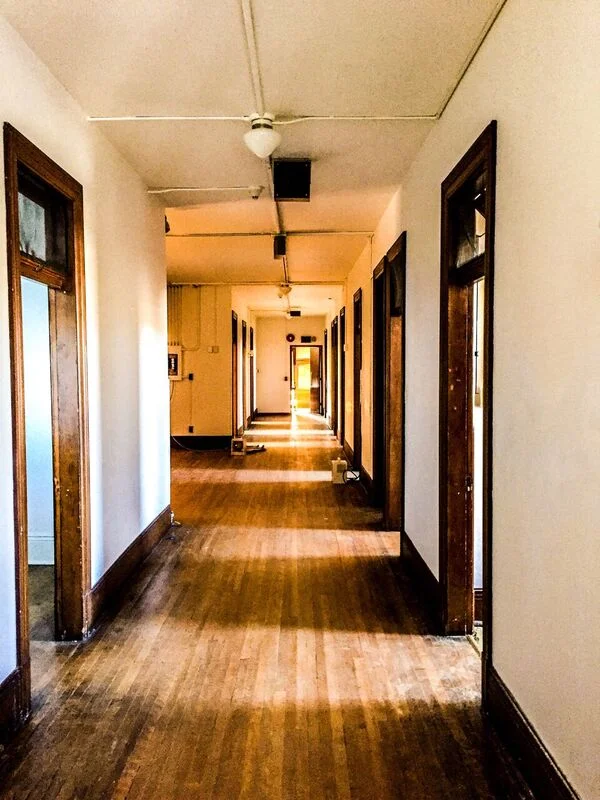 One of many long hallways. Photo by Scott Arnold