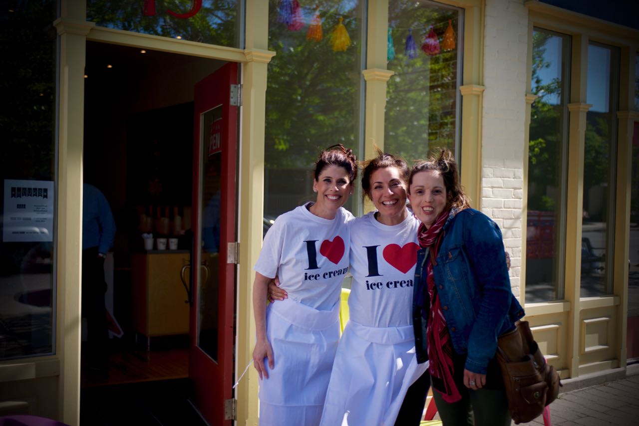 Jen & Kelly posing on opening day with PTBOCanada's Julie Morris