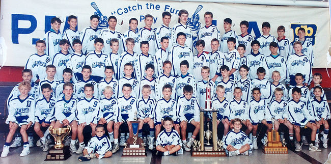 John Grant Jr., top row, third from the left, in 1989 minor lacrosse team photo
