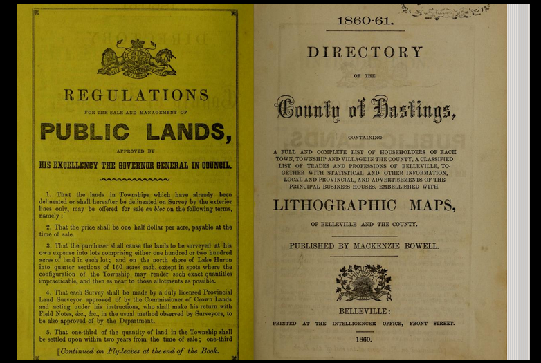 1860-61, Directory of the County of Hastings