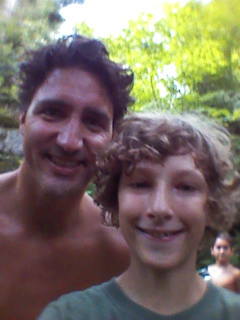 Alexander's epic selfie with Justin Trudeau