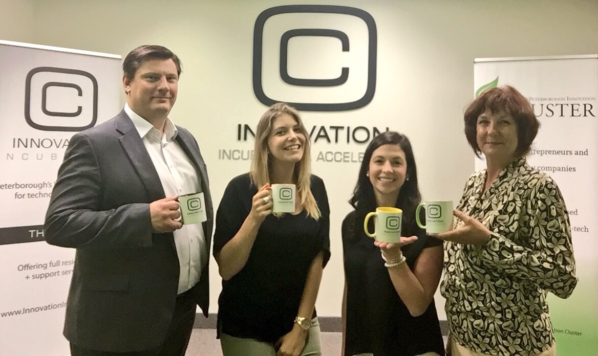 The Innovation Cluster team (Mike Skinner, Rosalea Terry, Alyssa Stewart & Carey McMaster) in new space