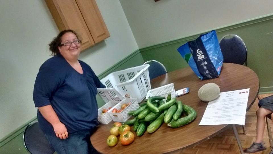 Robins with produce at Peterborough Legion