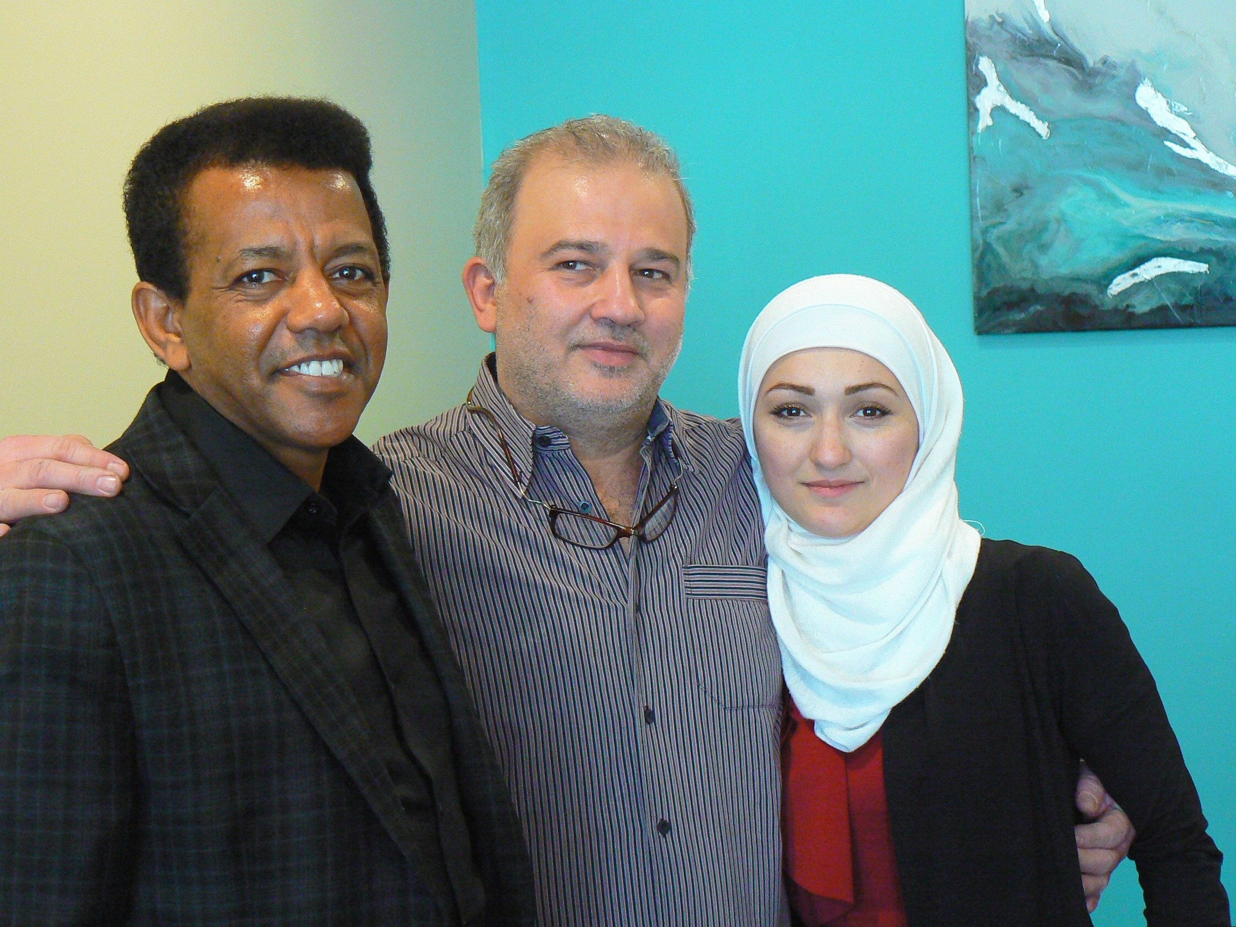 Left to Right: Professor Kenzu Abdella with Mohammad and Randa Alftih