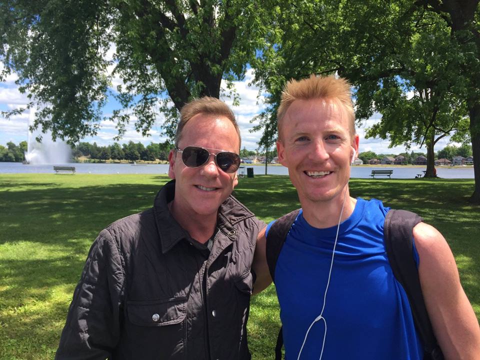 Kiefer Sutherland pictured with PTBOCanada's Scott Arnold on the day he played Musicfest
