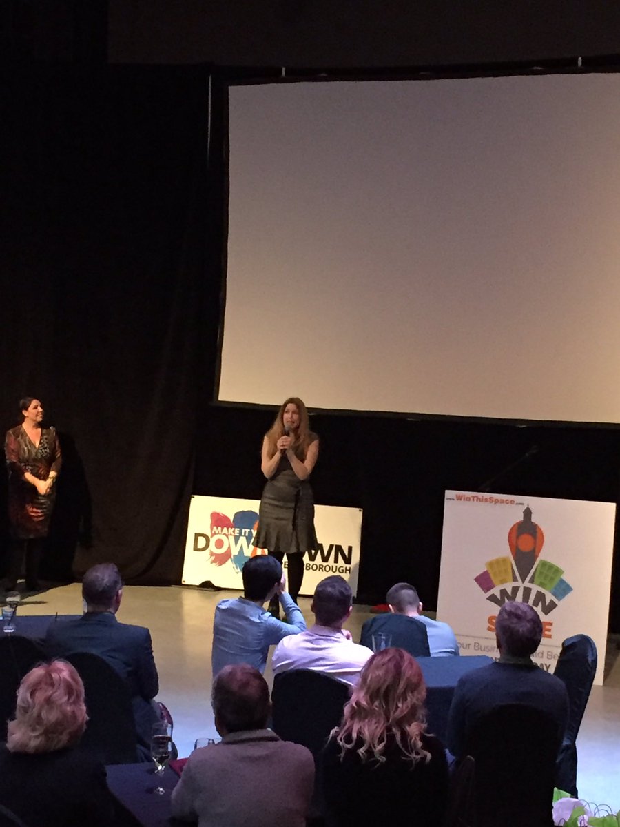 Tina giving a gracious acceptance speech at The Venue after being chosen the winner