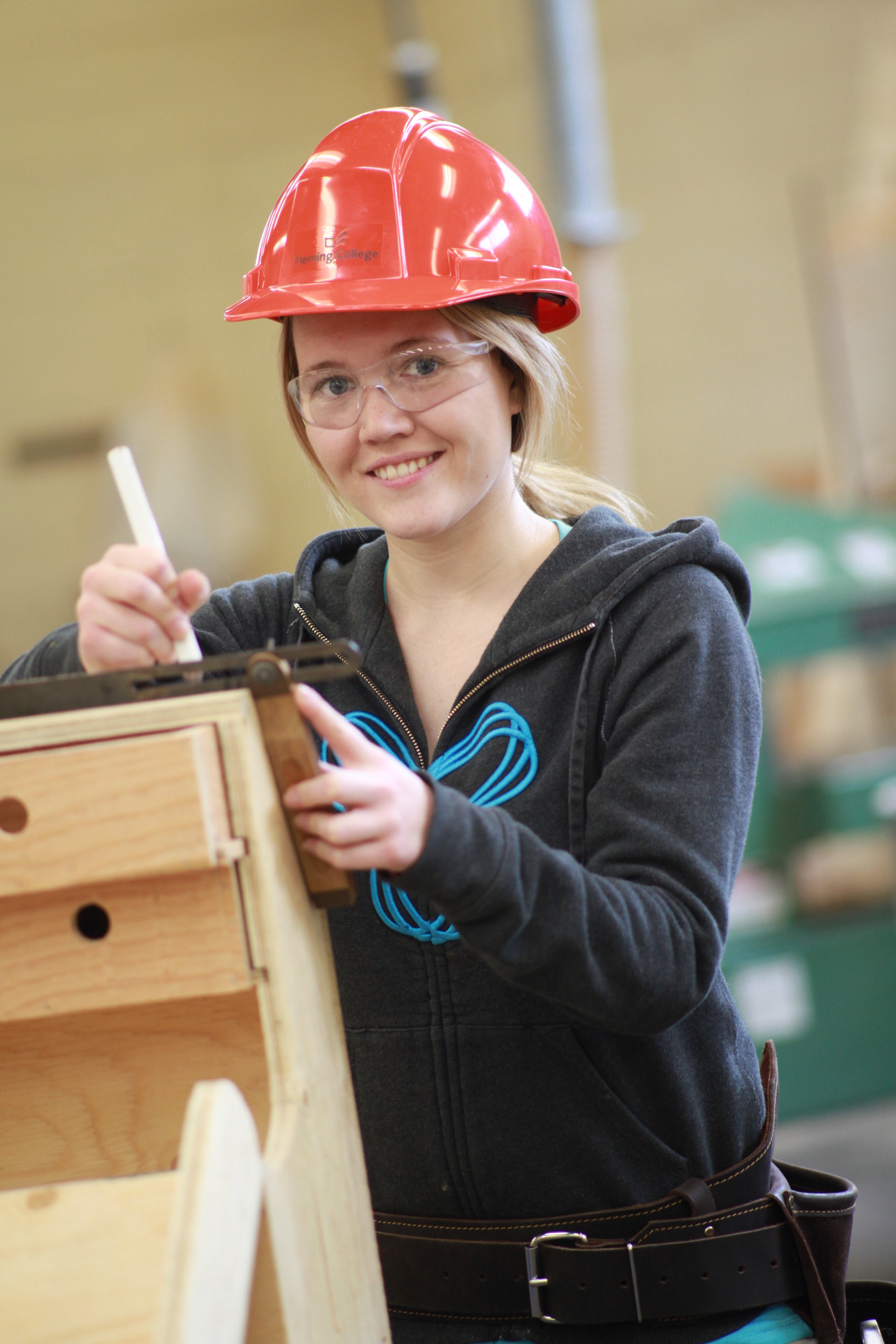 Female High School Students Participating In Women In Trades Event At Fleming College