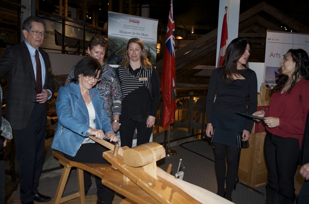 Photo from funding announcement courtesy Canoe Museum