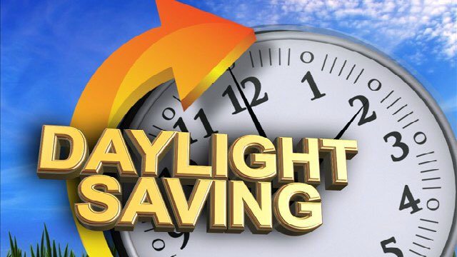 Daylight Saving Time Begins Sunday - Remember to Turn Your Clocks Ahead  1-Hour