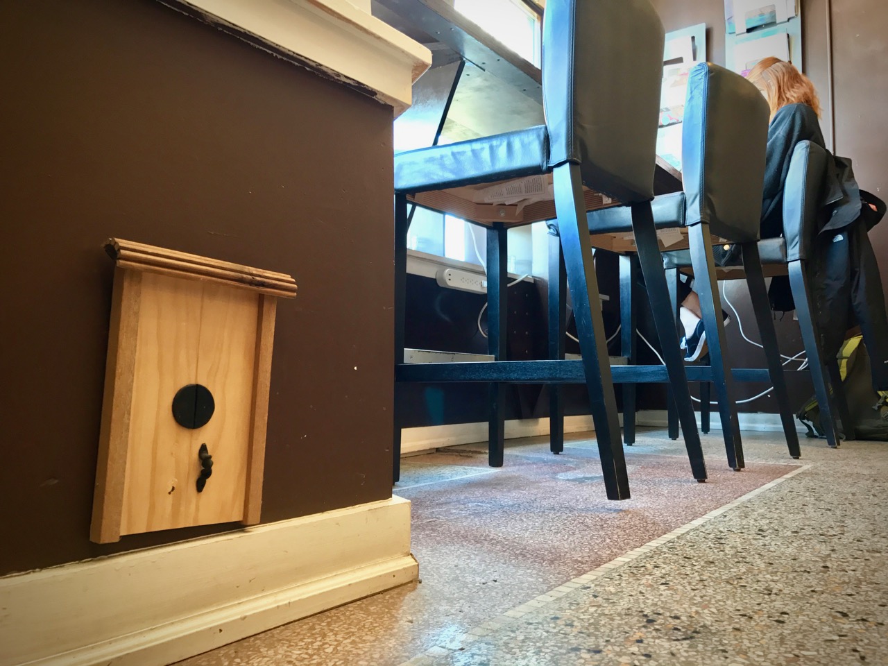 A Fairy Door at TeaHaus located at 204 N 4th Ave, Ann Arbor, MI