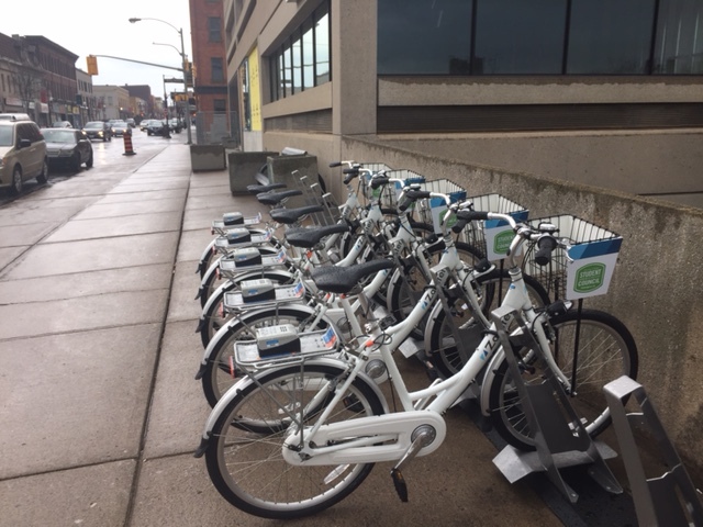 Bikes at VentureNorth Building in downtown Peterborough