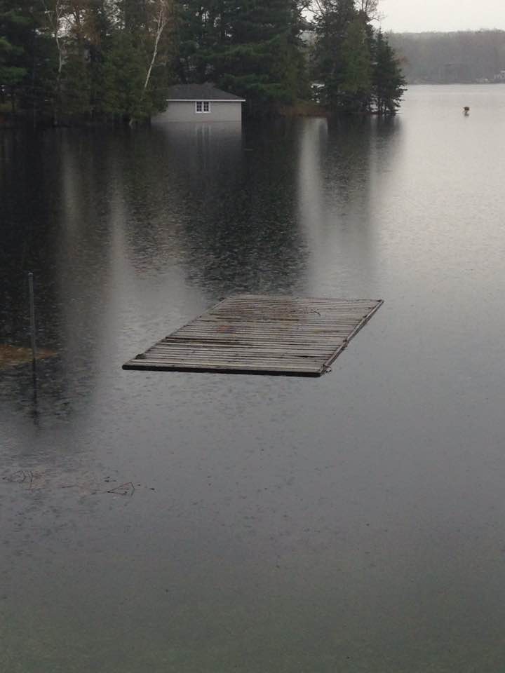 Dock floating in Bay on Stoney Lake (picture via Stoney Lake Facebook page)