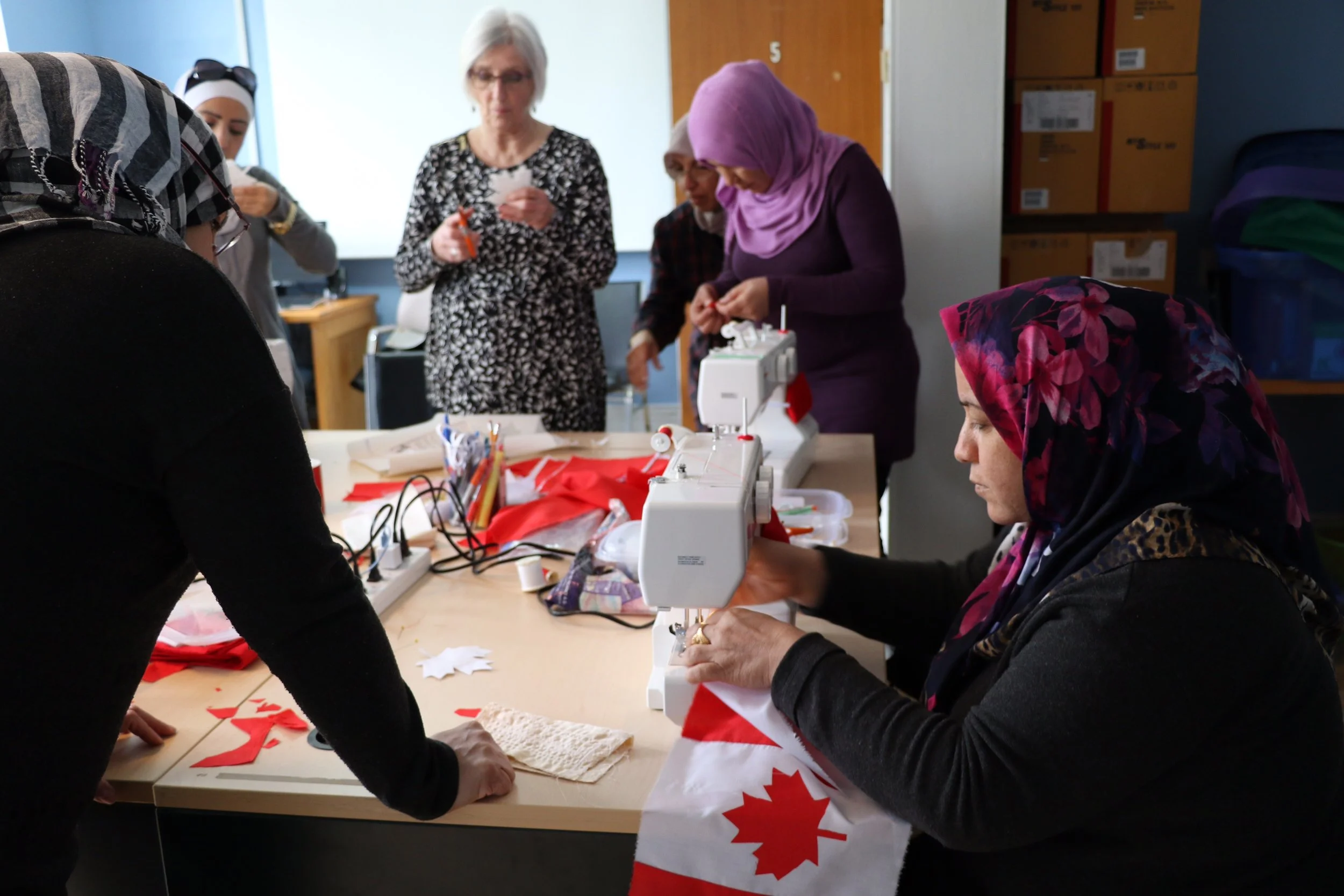 PTBOCanada Featured Post: Syrian Women In Peterborough Say Thank You With Hand-Sewn Canadian Flags