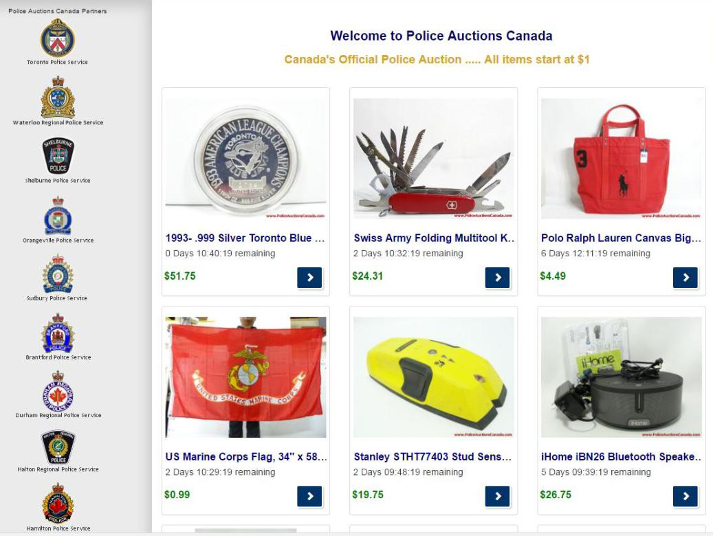 Peterborough Police Auction Goes Online — PtboCanada