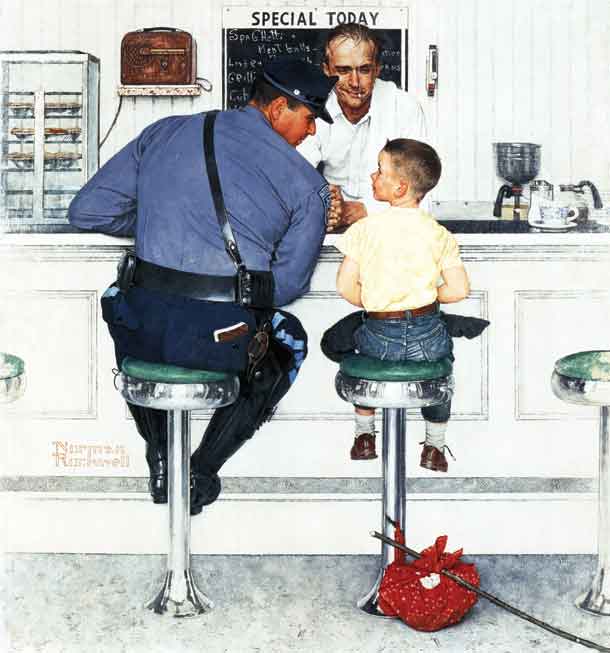 Norman Rockwell’s famous painting The Runaway , was the cover of this issue that featured the Lift Lock.