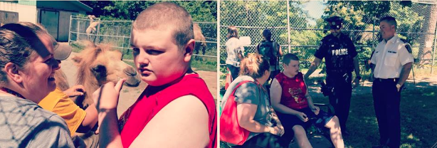 Photos of Logan and his family at the zoo courtesy Peterborough Police