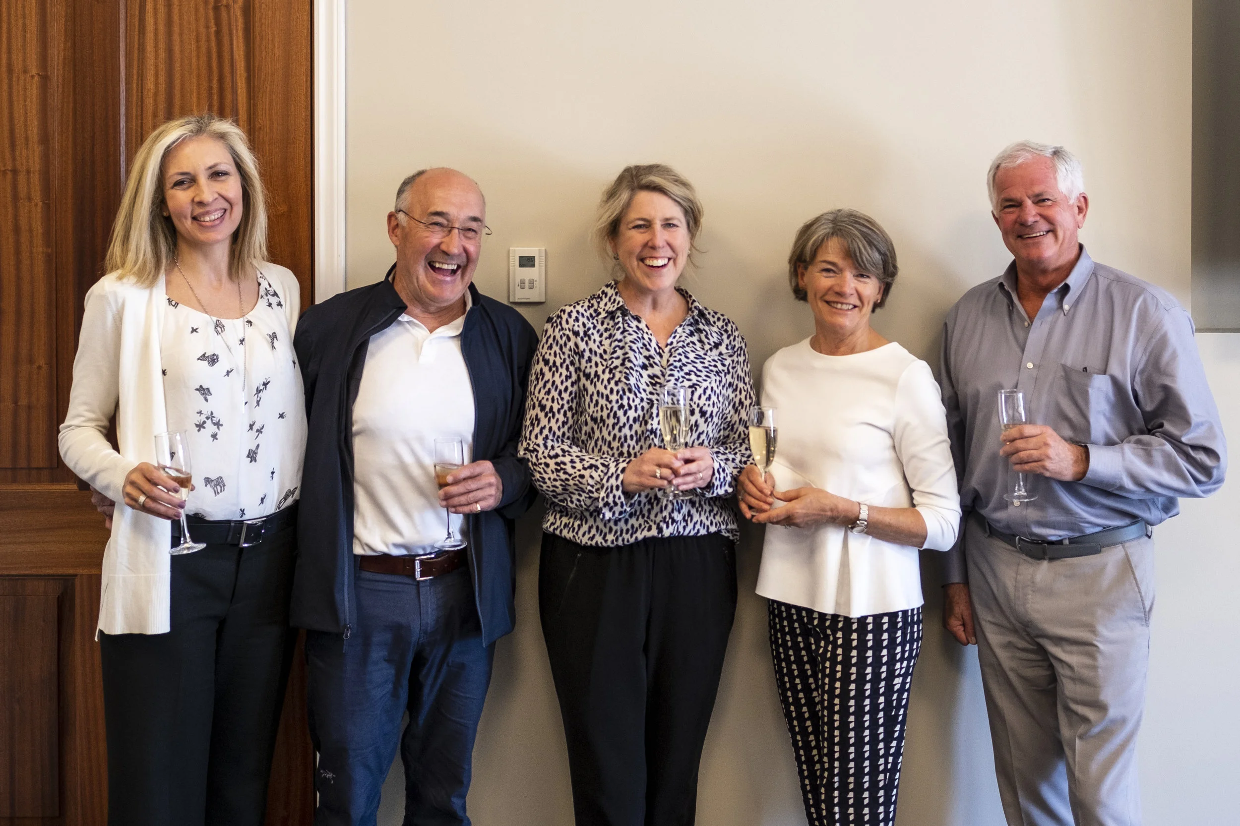 Left to right: LCS Board Chair Nicole Bendaly '93; John Hepburn '68; Head of School and Foundation Anne-Marie Kee; Jane Hepburn; and LCS Foundation Board Chair Jock Fleming