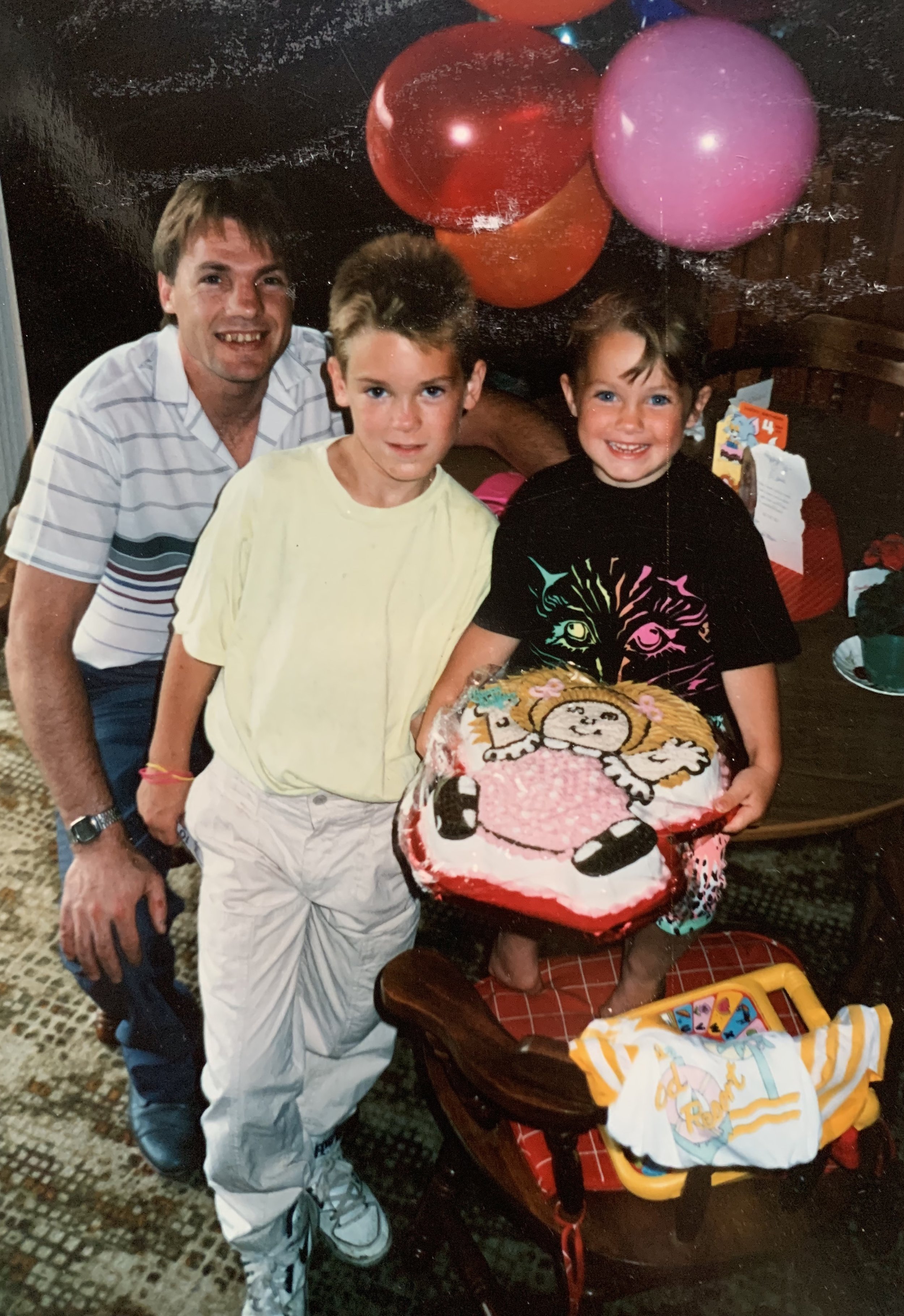 Doug in happier times with his children (Dana at right)