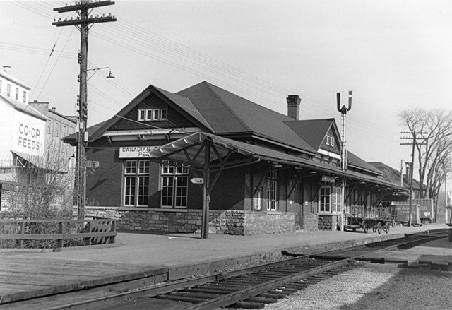 Historical photo of Via Rail station courtesy Peterborough Chamber
