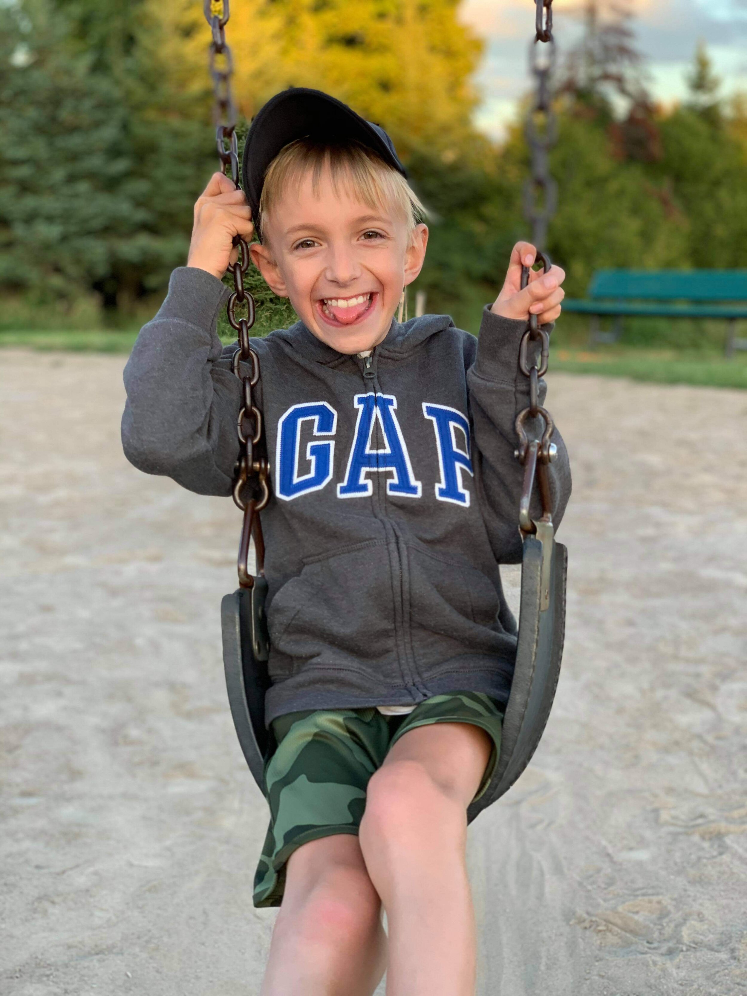 Easter Seals ambassador, Ryerson Beardmore, on his 10th birthday accomplishing his “Covid goal” of being able to swing on his own for the first time ever! (Photo courtesy Easter Seals Telethon)