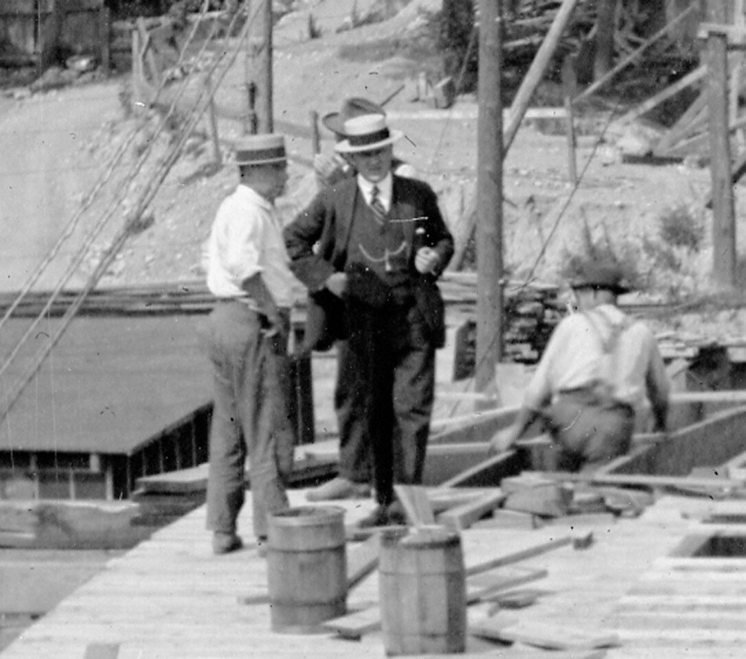 John Russel with Townsend building the bridge.jpg