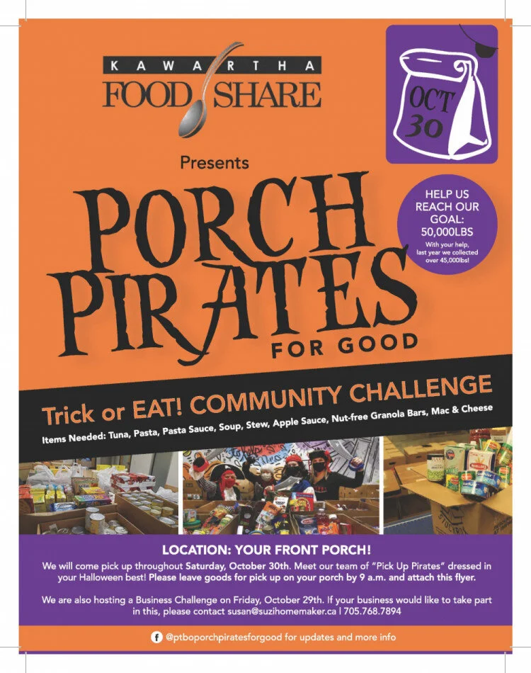 Participants are invited to dawn their best pirate costumes to greet volunteers on Oct. 30. Photo courtesy of Kawartha Food Share.