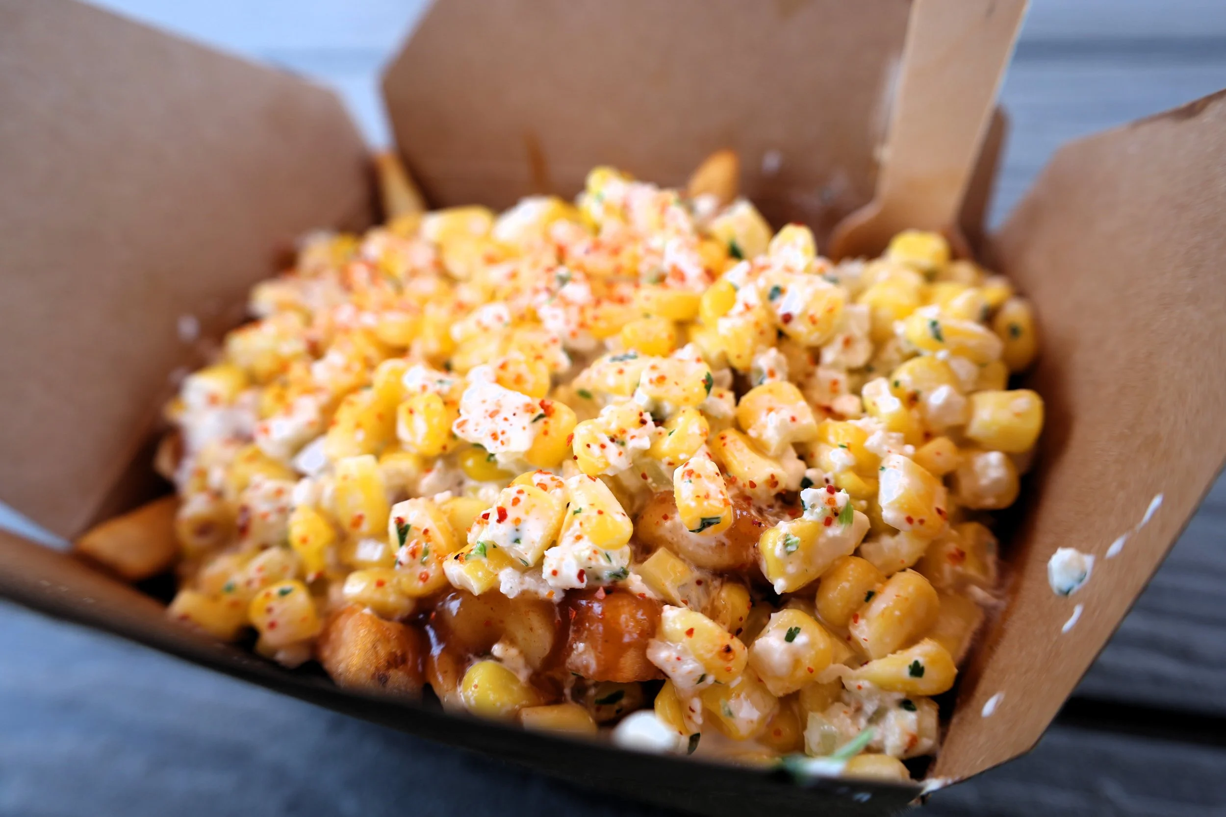 Mexican Street Corn Poutine by Dude Bro Potato Co.